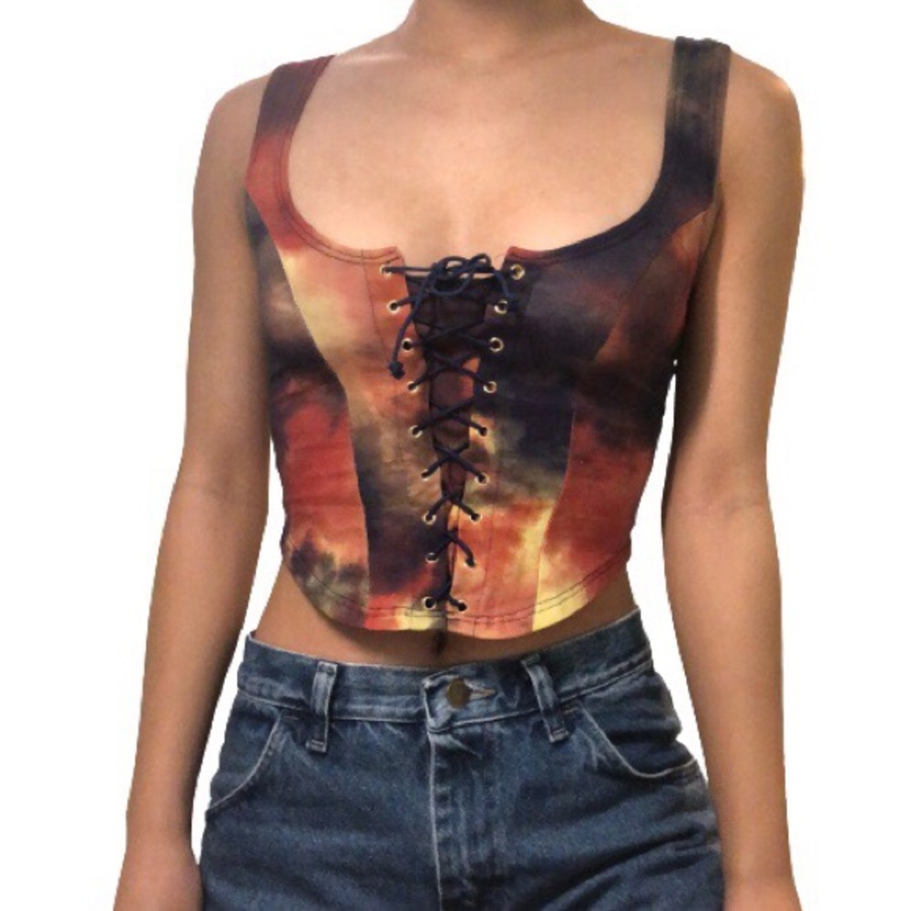 SOLD tie dye corset top from urban outfitters